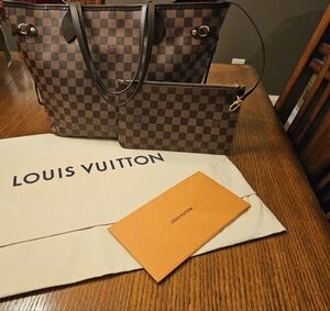 Authentic Louis Vuitton Neverfull MM Damier Ebene Tote Bag